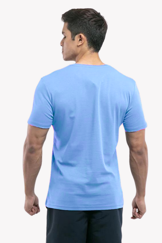 Cotton Short Sleeve T-Shirt (Stretchable) Sky