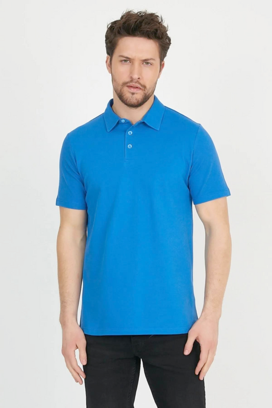 Men's Plain Polo Shirt (Blue)