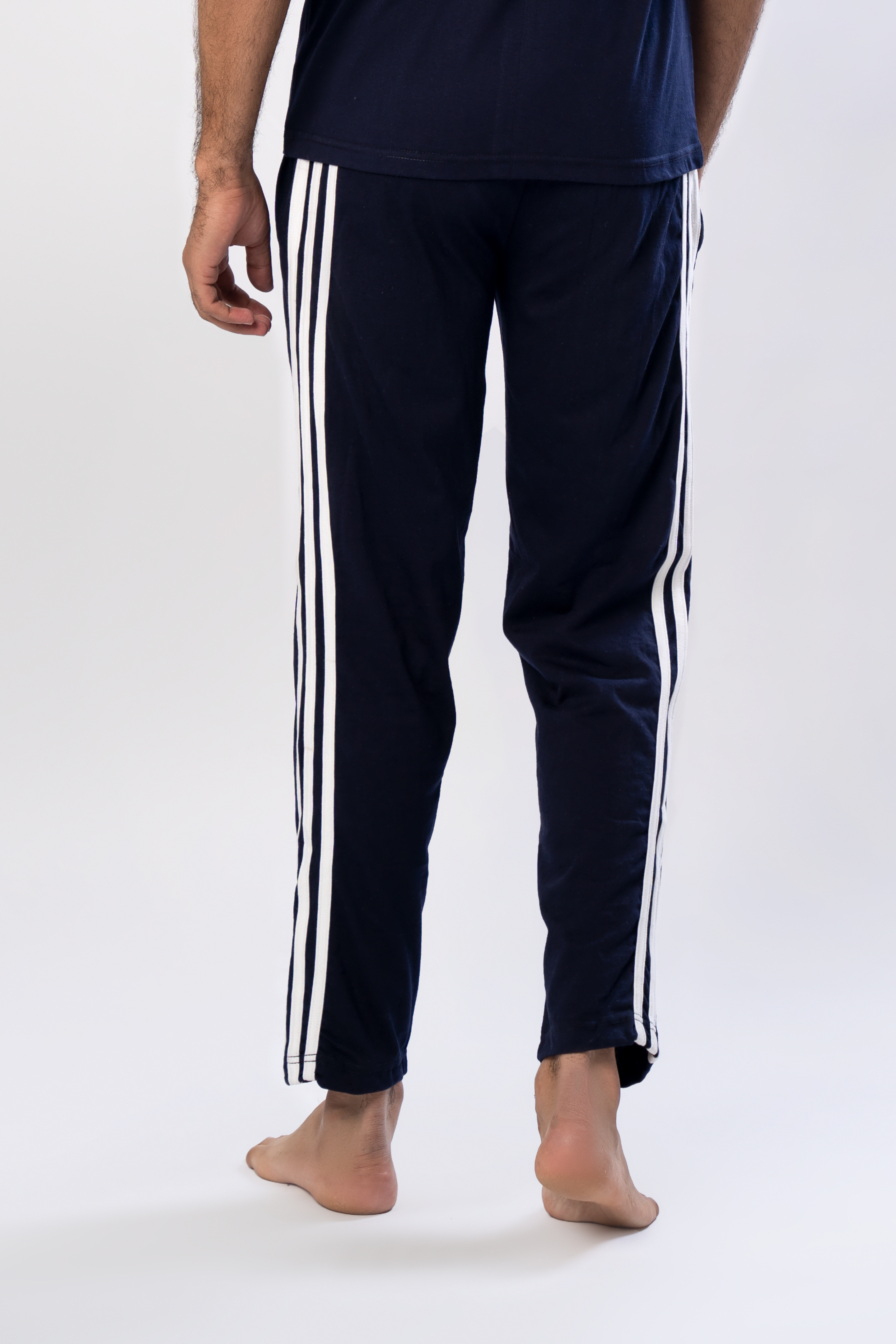 Quick Dry Side Stripe Zipper Bottom Activewear Pants - Home
