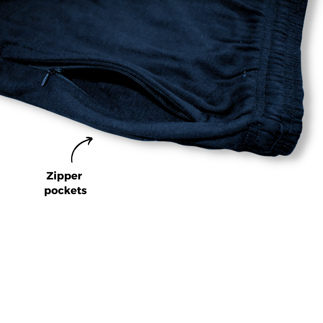 Max Zipper Premium Fitted Trouser (Navy) - Hinz Knit