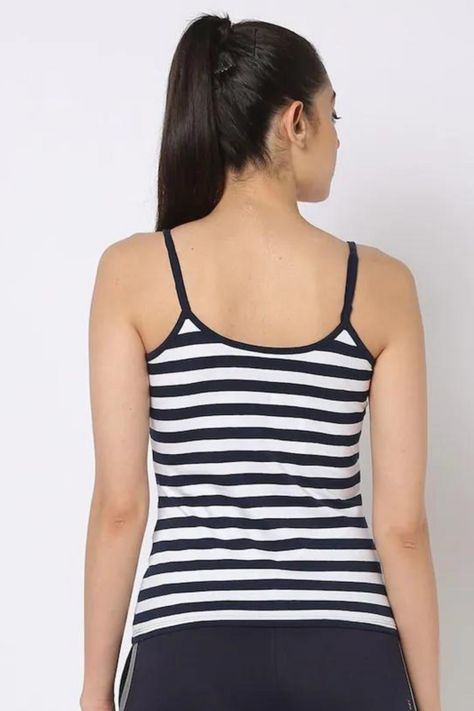 Women Cotton Tank Top (Summer) Navy stripe