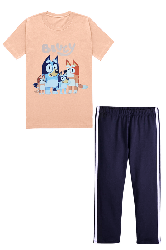 Girls T-shirt and Trouser (bluey family)