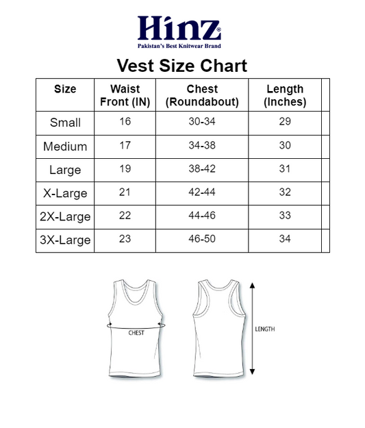 Men's Rib Sleeveless Assorted Vests 707 (Pack of 2) - Hinz Knit