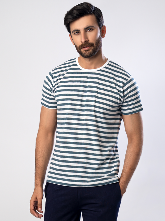 Grey Stripes Short Sleeve T-Shirt