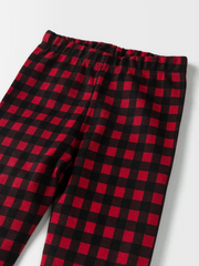 Men's Lounge T-shirt and Check Pajama Set Red (Stretchable)
