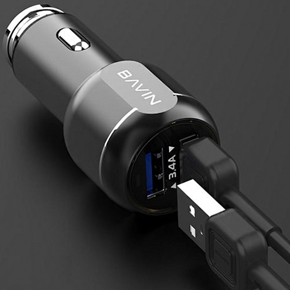 Bavin Dual-Port Car Charger & USB Cable
