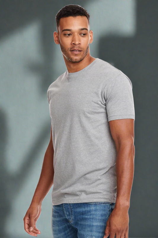 Cotton Short Sleeve T-Shirt (Stretchable) heather grey