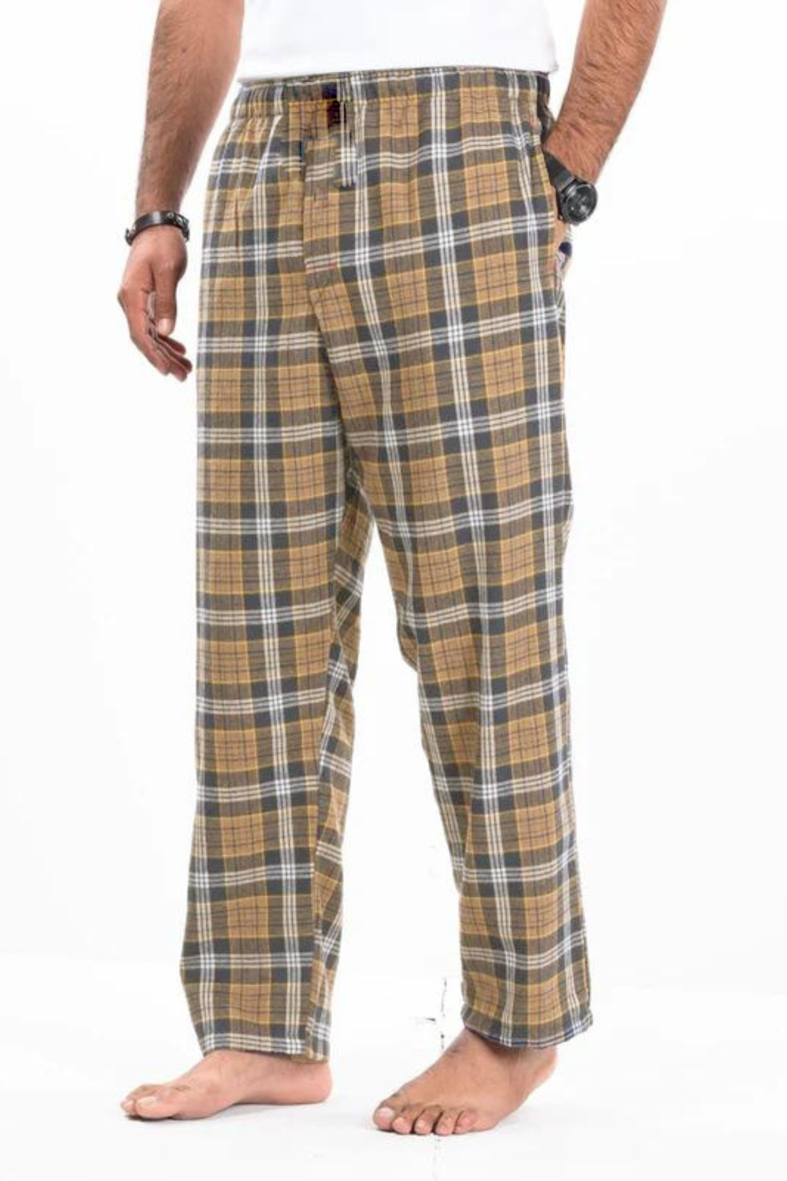 Men's Essential Cotton Check Trouser - Hinz Knit