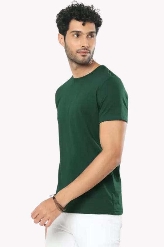 Cotton Short Sleeve T-Shirt (Stretchable) Green