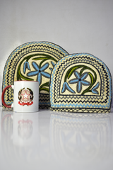 Tea Cozy Set pink and blue -flowered