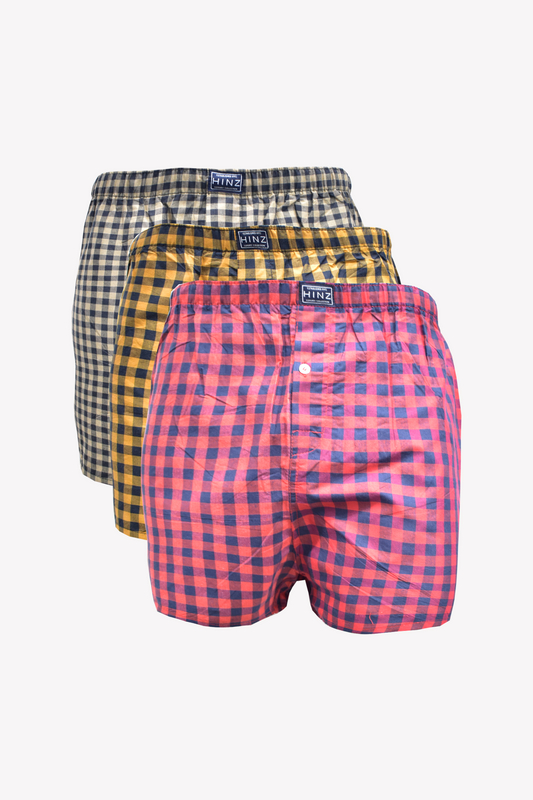 Men's Boxer Shorts - PACK OF 3 Check Design
