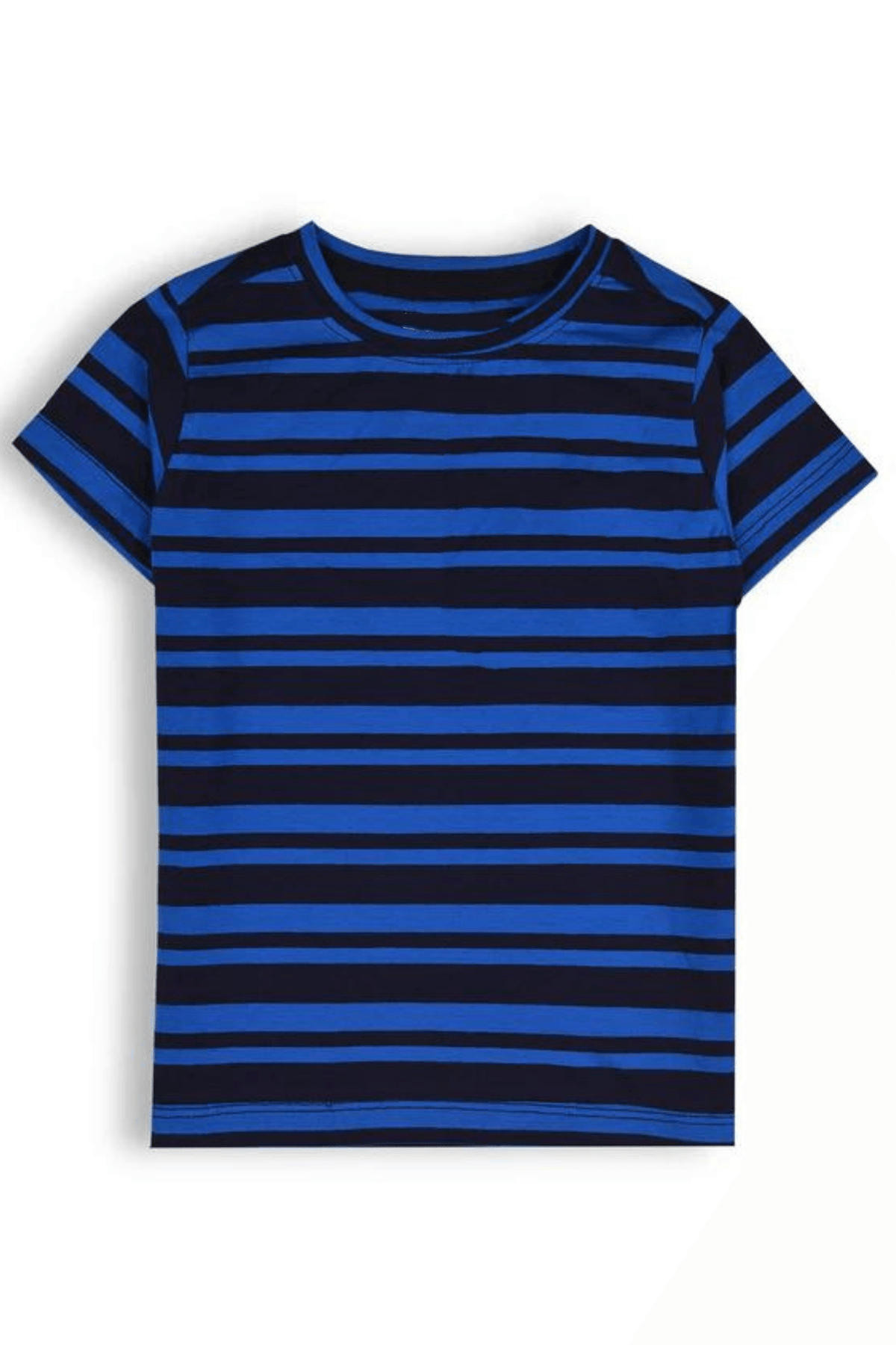 Blue and Black Stripes Short Sleeve T-Shirt