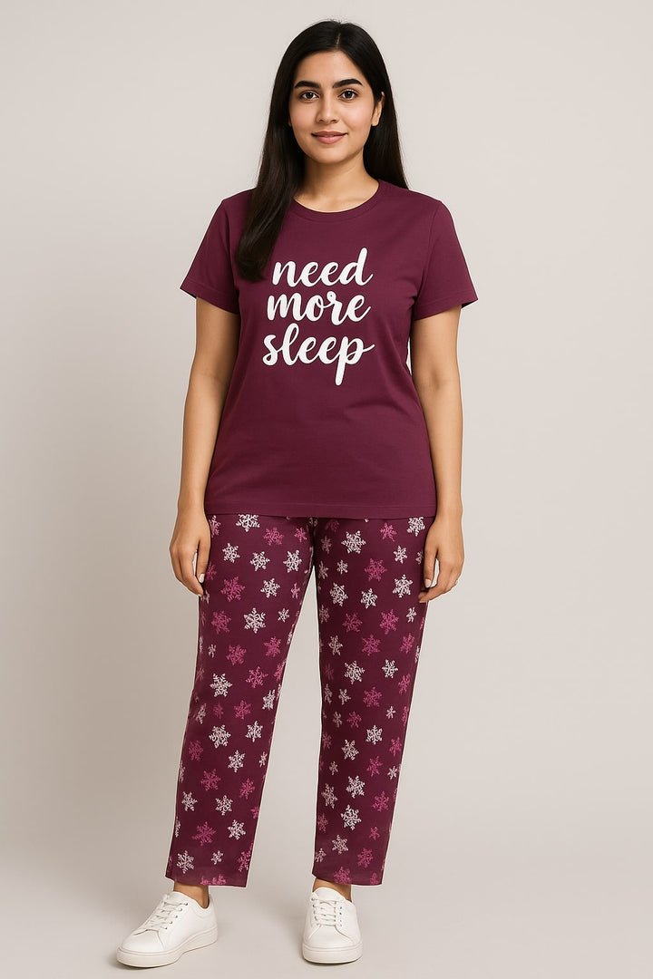 maroon night suit for girls in pakistan