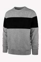 Men's Black Crewneck Sweatshirt with Chest Color Block