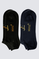 Premium Hinz Sneaker Socks Pack of 4 (Black & Blue)