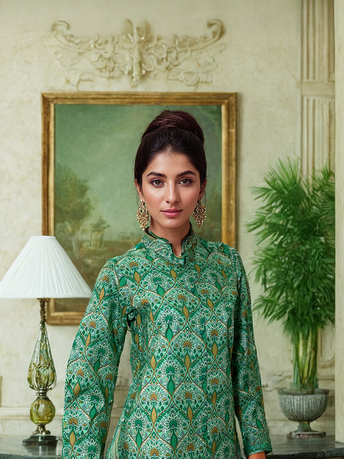 2 Piece Sea-Green Khaddar Suit (Unstitched)