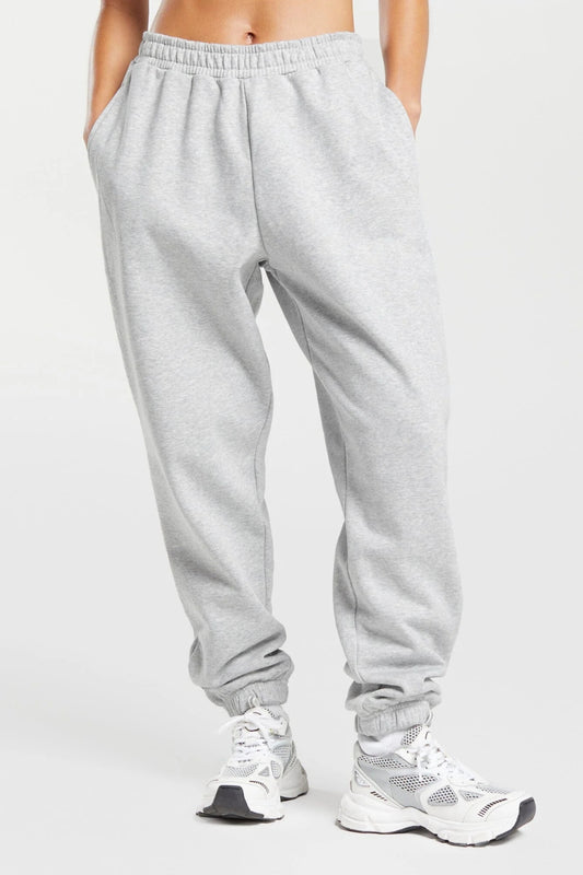 Women's Fleece Pants Elastic bottom (Heather Grey)