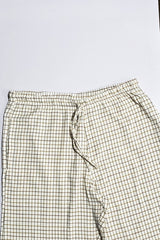 Unisex Cotton Flannel Check Trouser (Off-white Check)