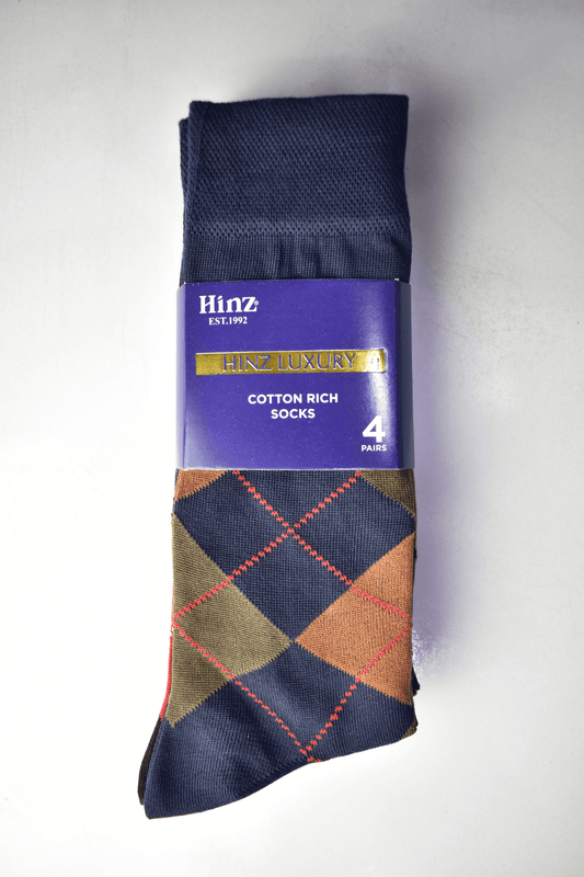 Diamond Socks Pack of 4 (Black & Blue)