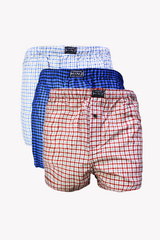 Men's Boxer Shorts - PACK OF 3 Check Design