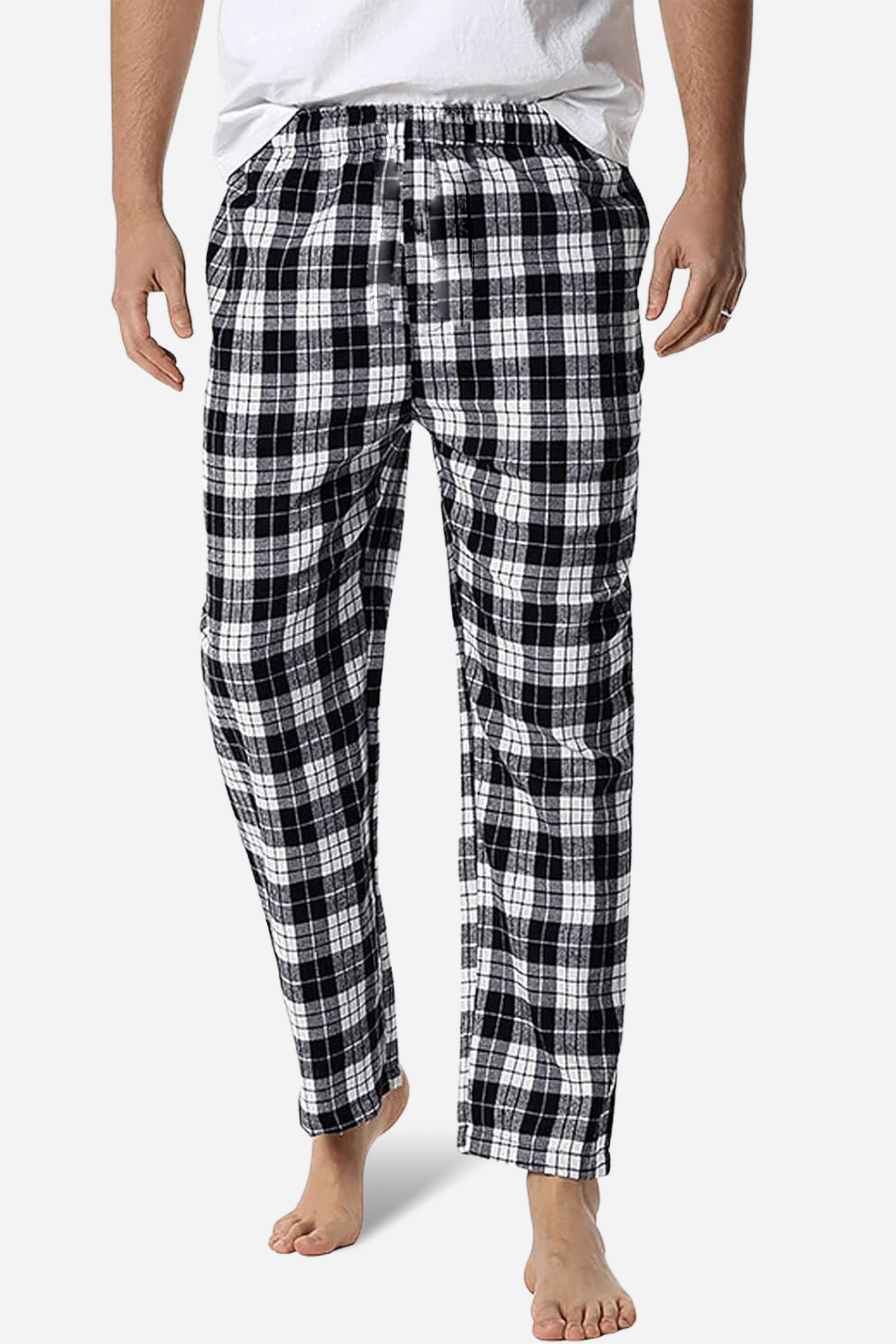 Men's Essential Cotton Check Trouser - Hinz Knit