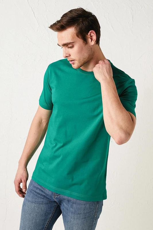 Cotton Short Sleeve T-Shirt (Stretchable) sea green