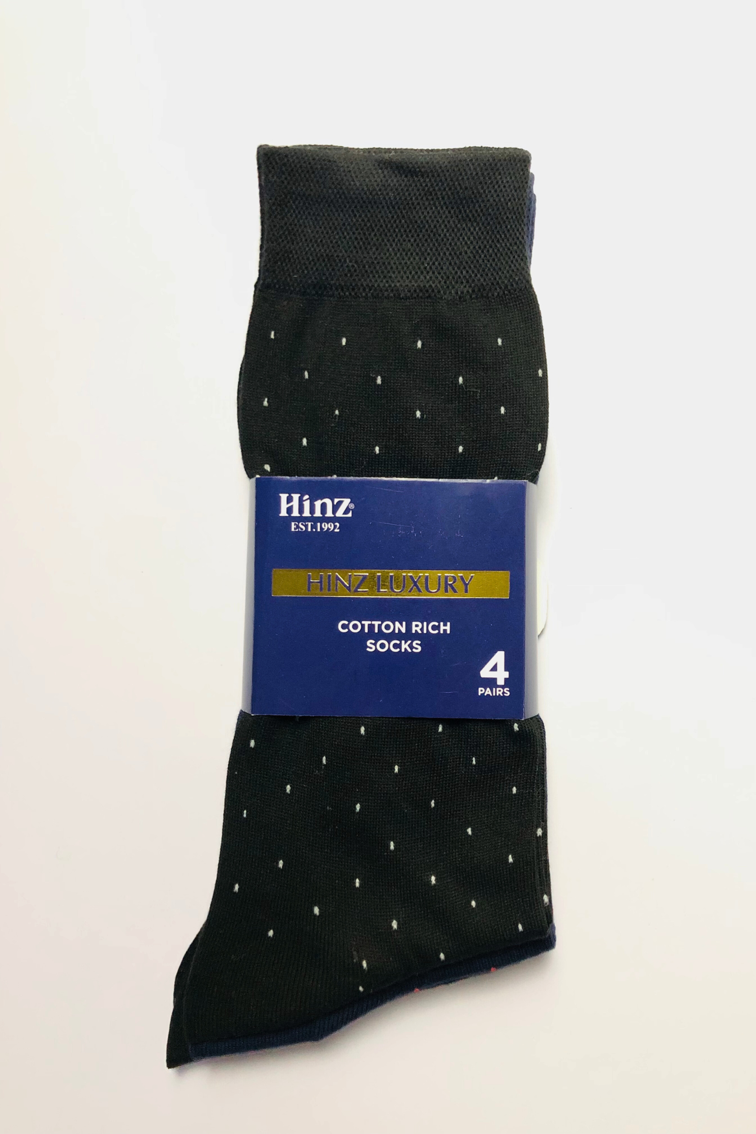 Premium Dotted Socks Pack of 4 (Black & Blue)