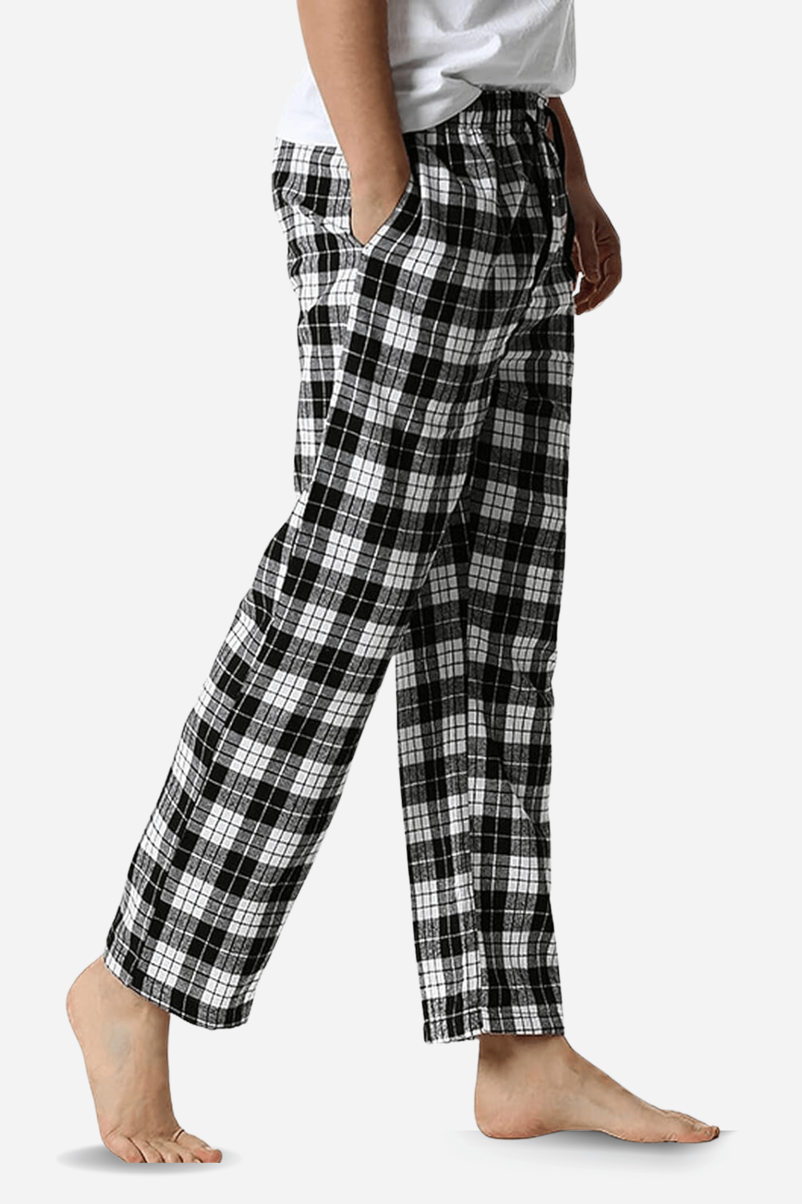 Men's Essential Cotton Check Trouser - Hinz Knit