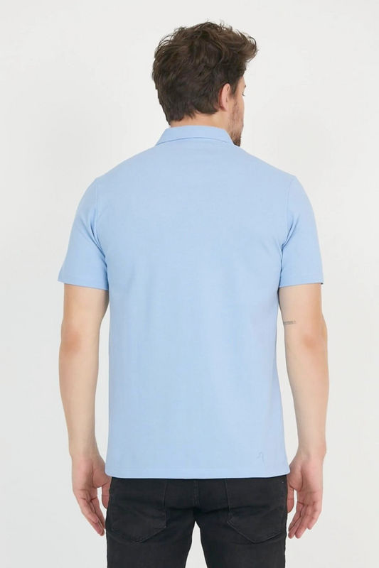 Men's Plain Polo Shirt (Sky)