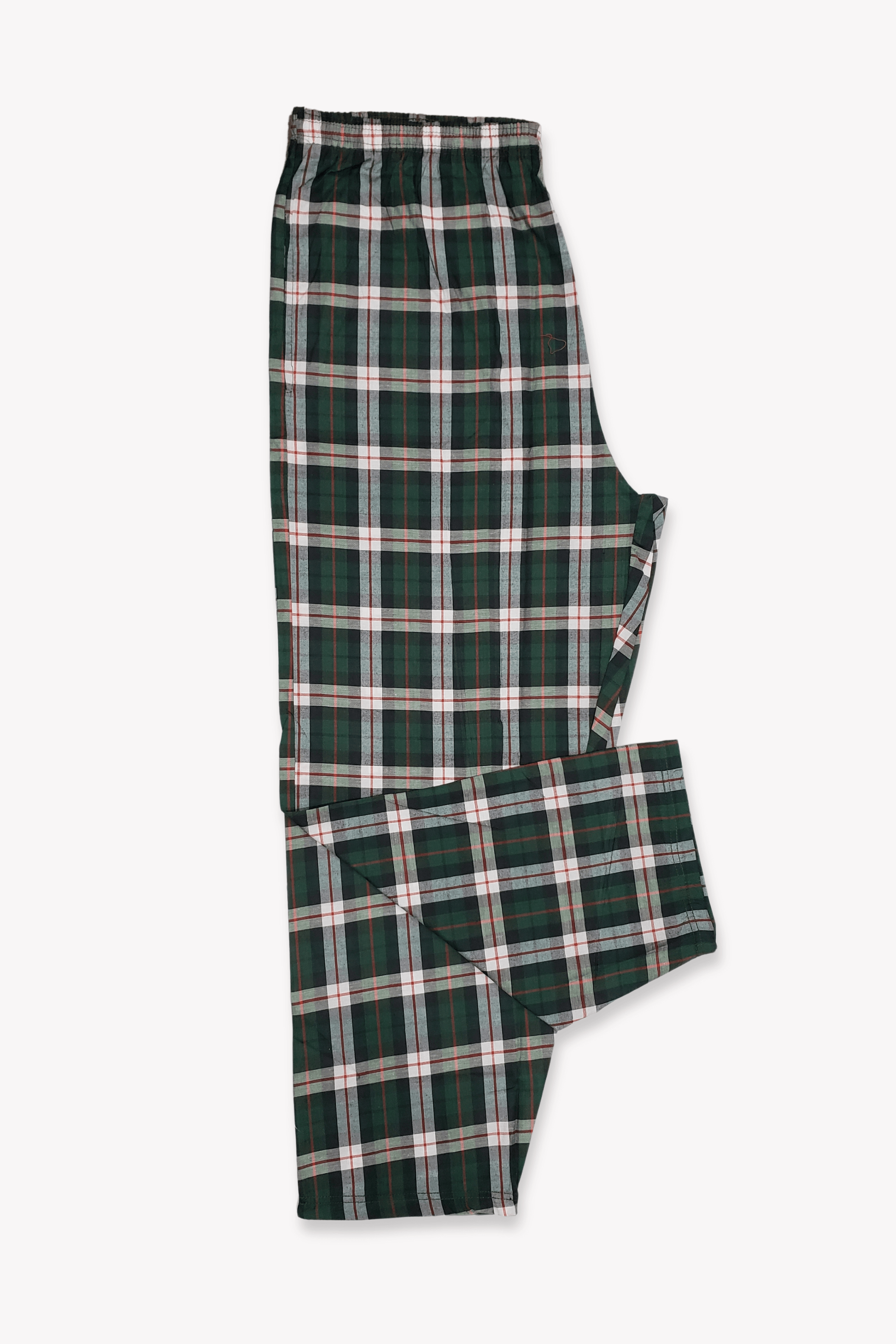 Men's Essential Poly-Cotton Check Trouser - Hinz Knit