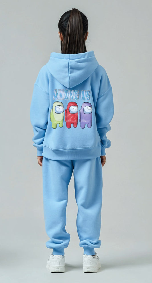 Unisex Sweat Pant & Hoodie Set (Fleece) Sky blue