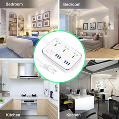 BAVIN PC588 Power 6 USB Strip Phone Electrical Switch Smart Socket with USB Port
