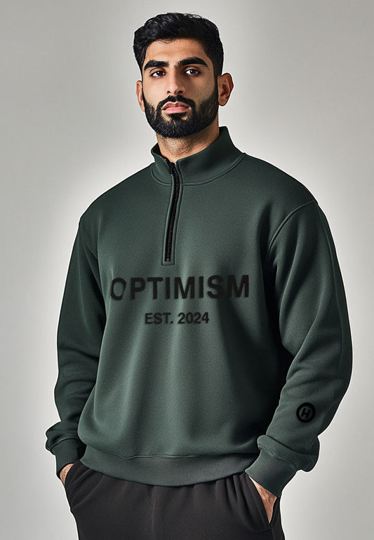 IDOL Half Zip Sweater Optimism (Dark Cool Green)