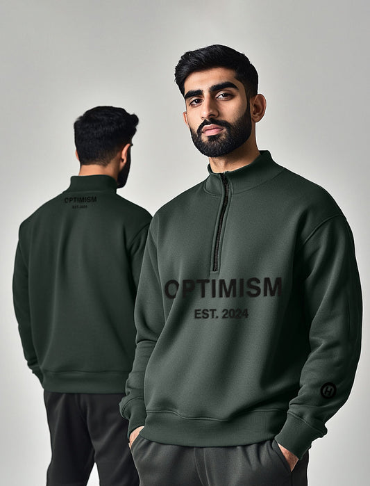 IDOL Half Zip Sweater Optimism (Dark Cool Green)