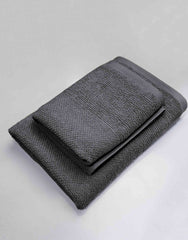 Greek Premium Bath & Hand Towels (2-Pcs) Charcoal