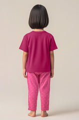 Girls T-shirt and Trouser (Pink Dot Printed)