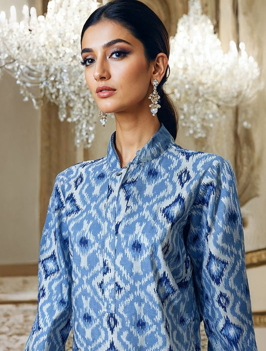 Sky-Blue Khaddar Suit (Unstitched)