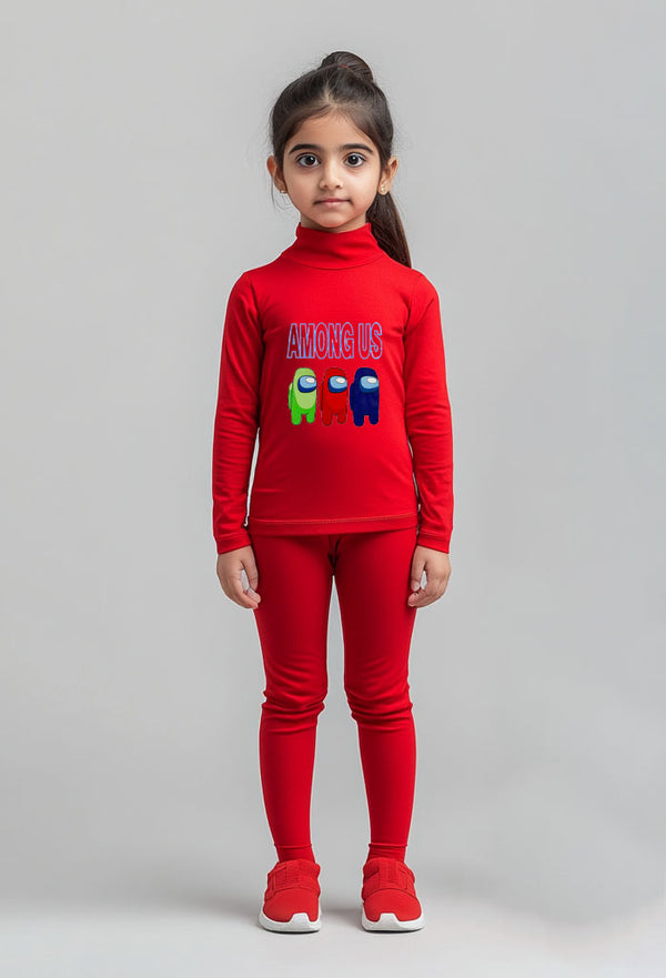 winter red night suit for kids