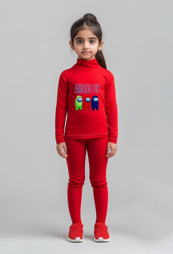 winter red night suit for kids