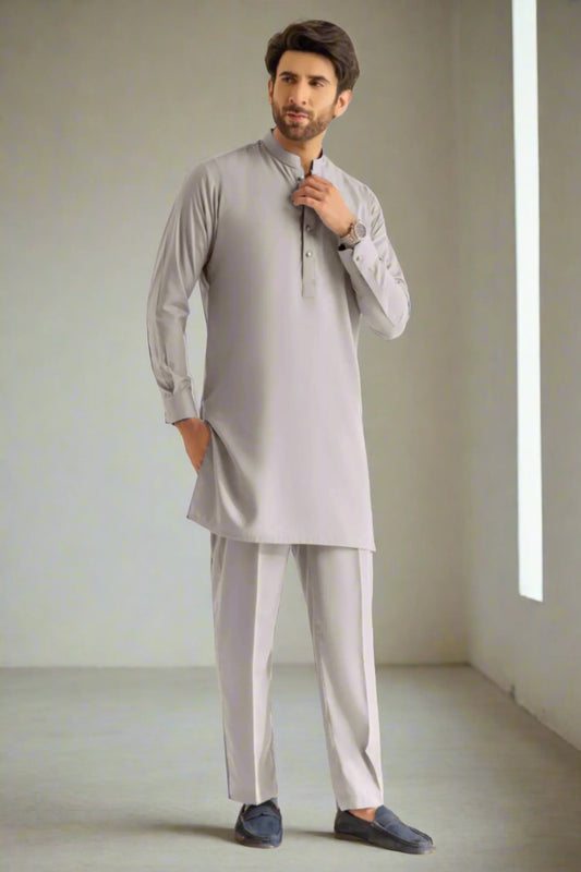 Light Grey Kurta Pajama For Men