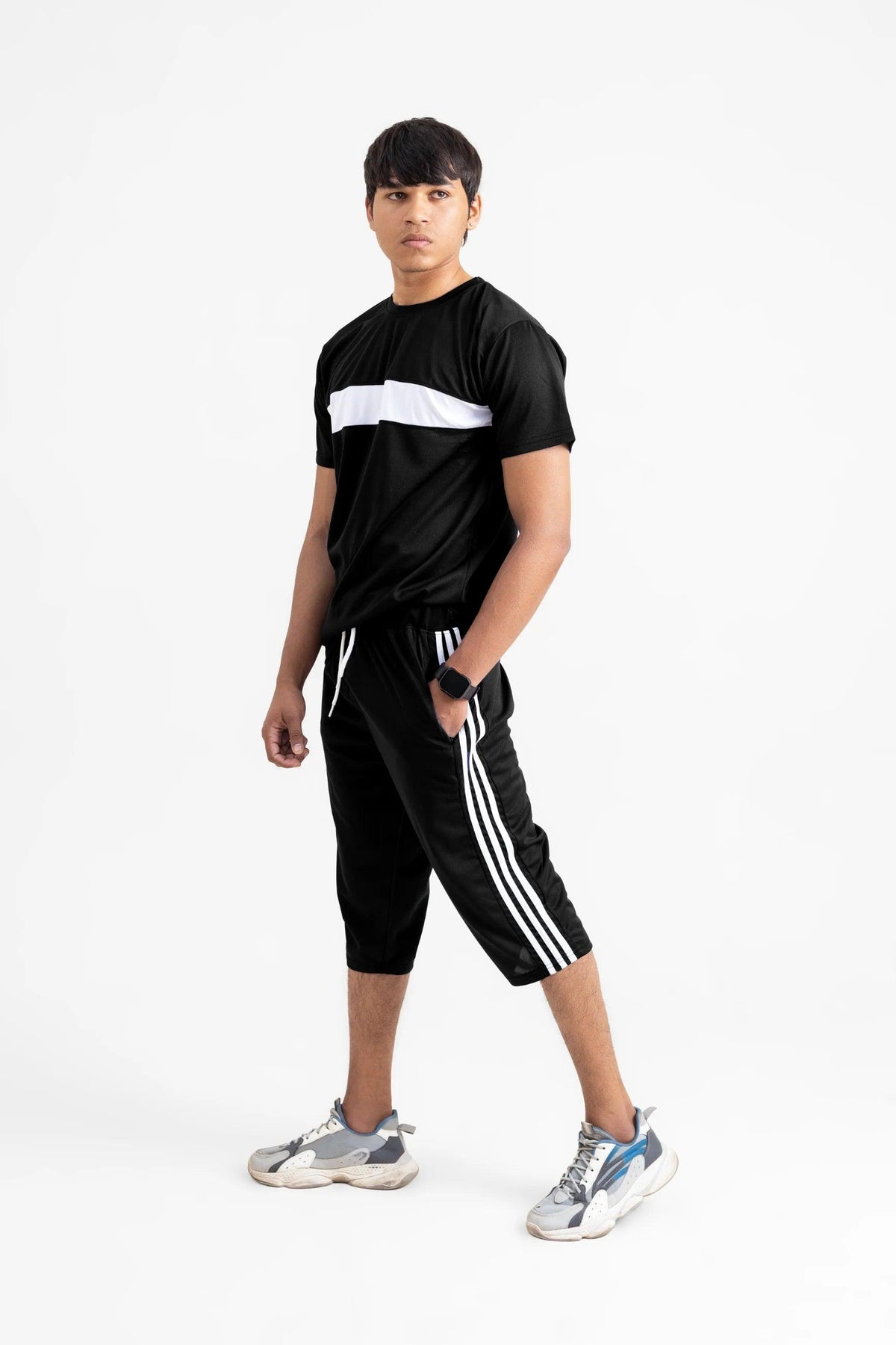 Men's Dry Fit Track Suit (Short Sleeves) Black