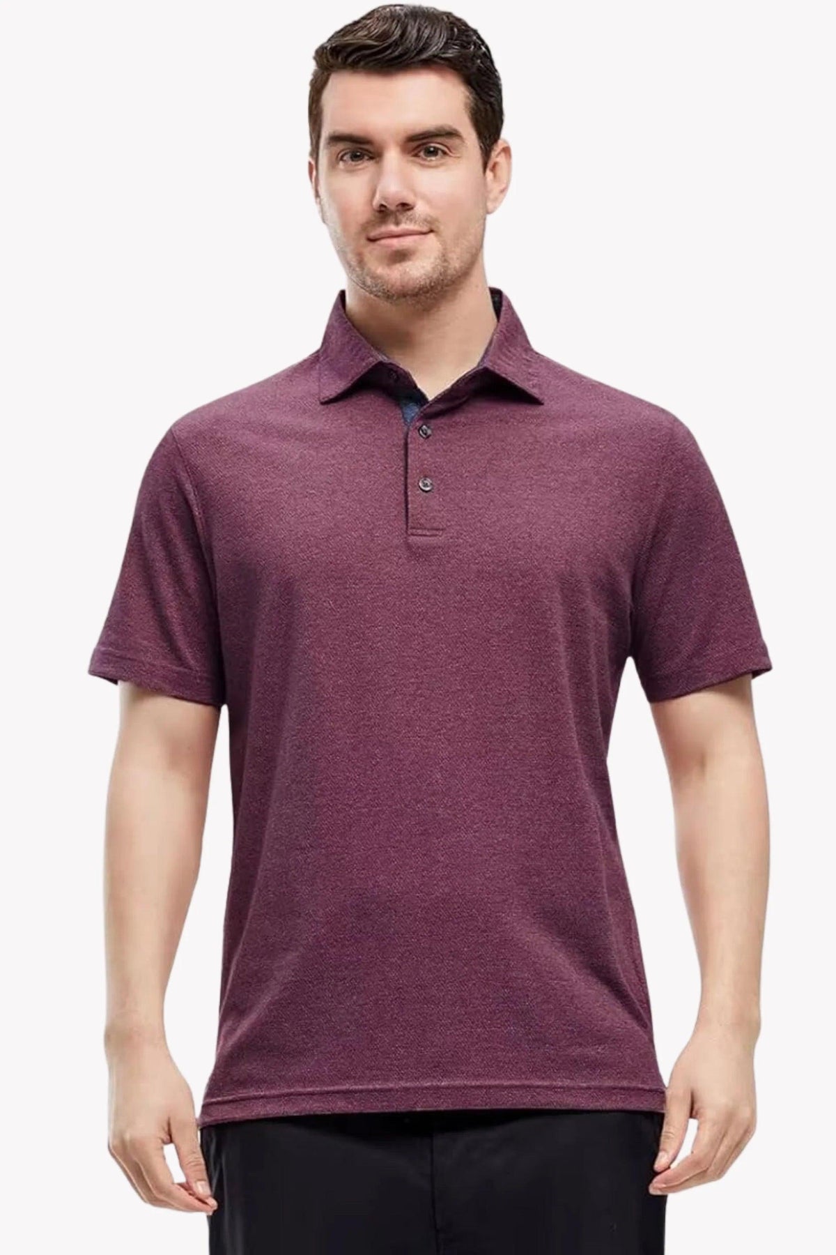 Men's Premium Stretchable Plain Polo Shirt Burgundy