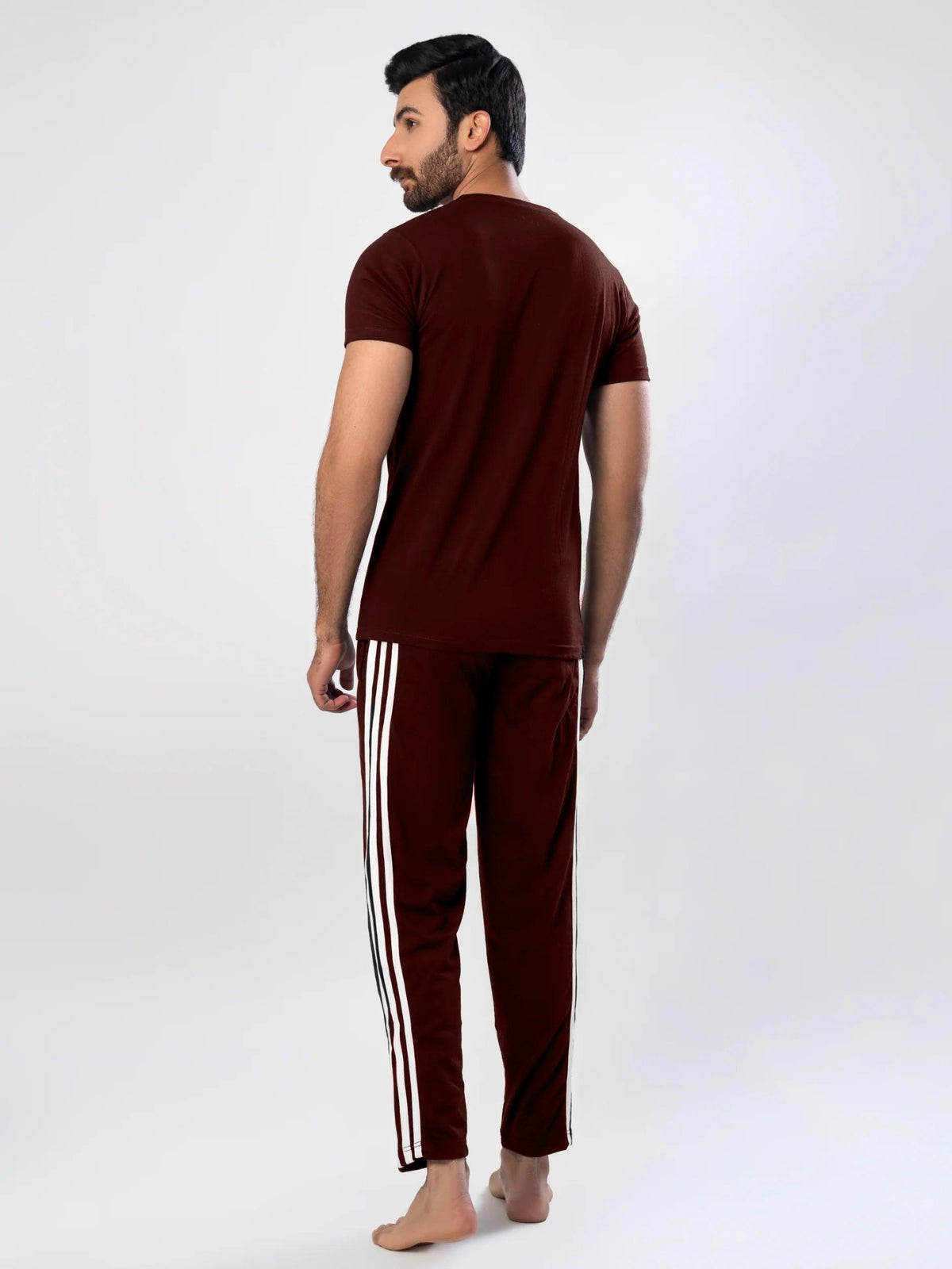 Men's Night Suit (Short Sleeves) Maroon