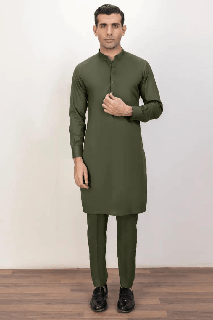 olive green  kurta pajama pic