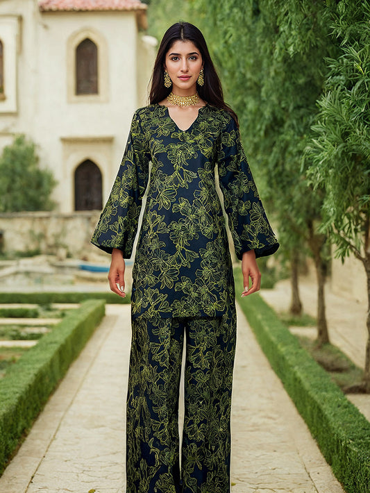 2 Piece Blackish Blue Khaddar Suit (Unstitched)