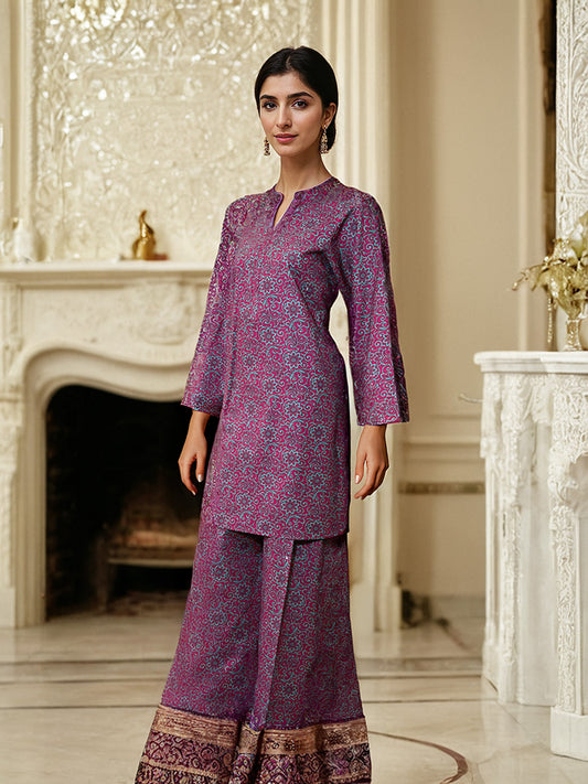 2 Piece Radiant Magenta Khaddar Suit (Unstitched)