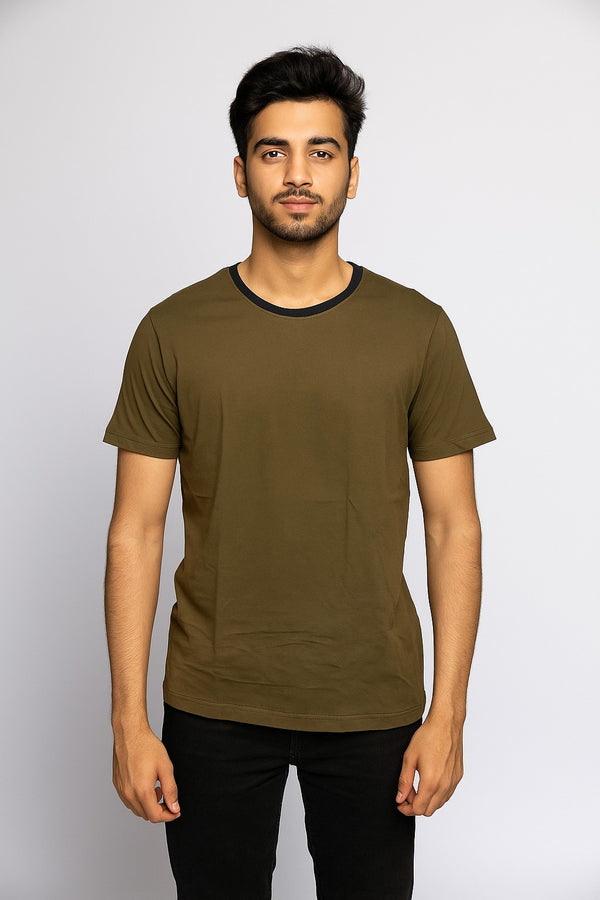 Men’s Essential Short Sleeves T Shirt ( Olive Green )