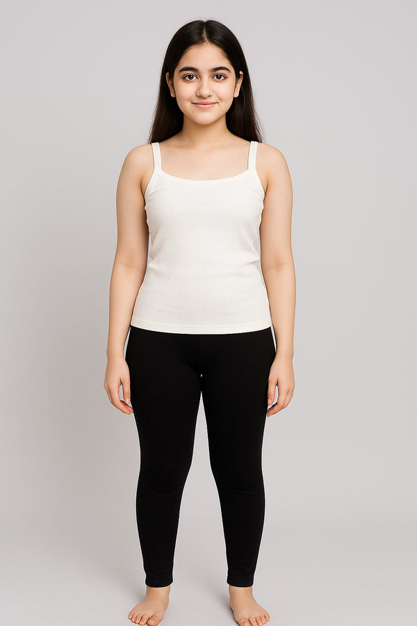Girls’ Cozy Winter Outfit – Interlock Warm Camisole with Flexible Cotton Lycra Leggings