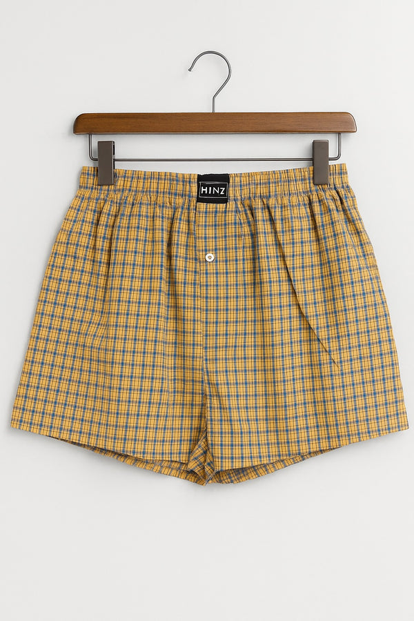 Yellow Checked 100 % Cotton Boxer – Lightweight & Skin-Friendly Innerwear