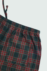 Men's Cotton Check Trouser (Grey-Red Plaid)